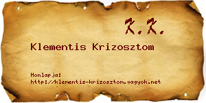 Klementis Krizosztom névjegykártya